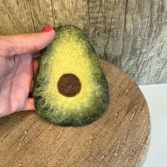 Felt Avocado Coaster Mug Rug Home Decor Gift for Boho NEW FAST SHIP - Picture 4 of 4